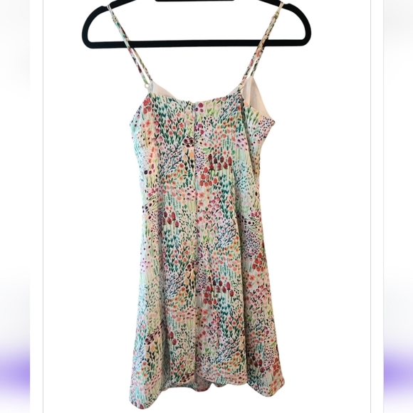 Anthropologie Hutch Floral Ditsy Mini Dress XS Green Flowy Spring Cottagecore - Picture 7 of 10